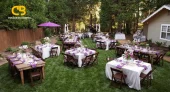 Wedding decoration in backyard